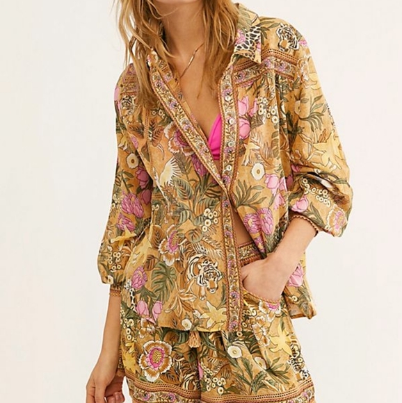 NWT Jungle Blouse Free People Spell Designs XS - Picture 2 of 9